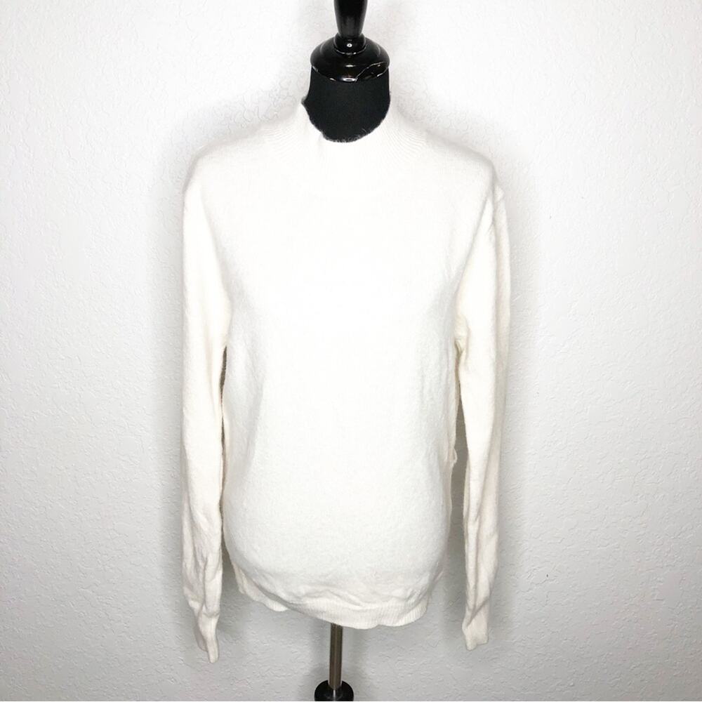 RAGA cream wrap open back mock turtleneck sweater size Medium